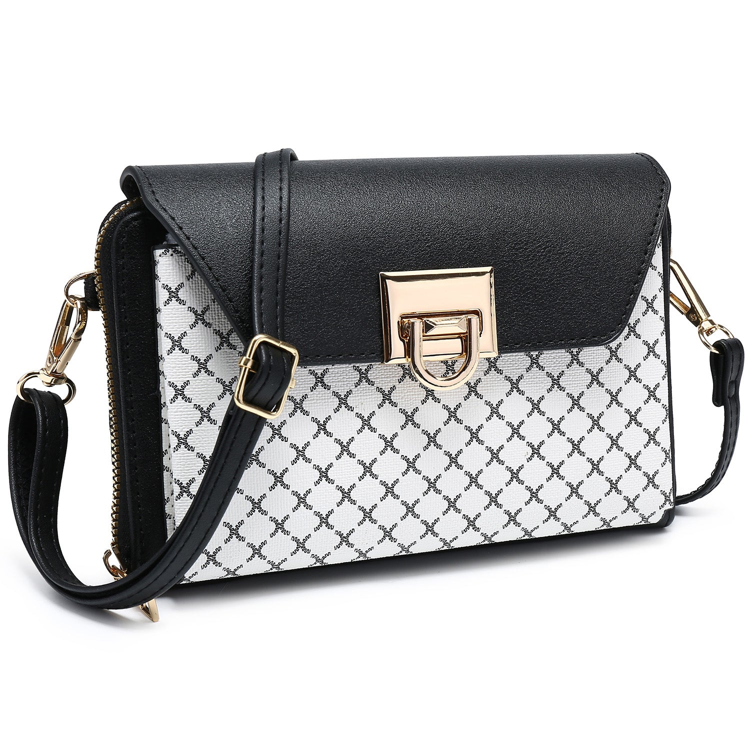 Monogram Clasp Flap Crossbody Bag Cell Phone Purse